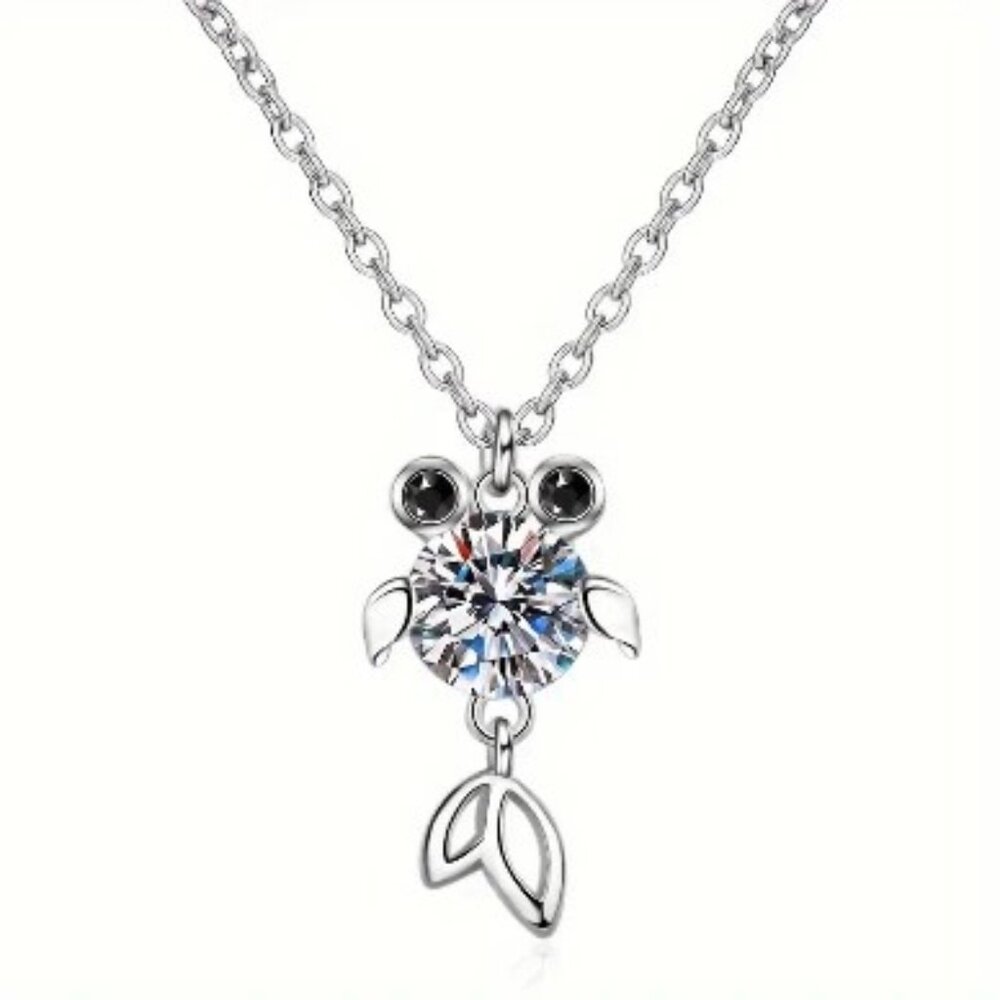 NWT 1ct Moissanite Koi Necklace Gift Box Included GRA Certificate 925 SS Chain